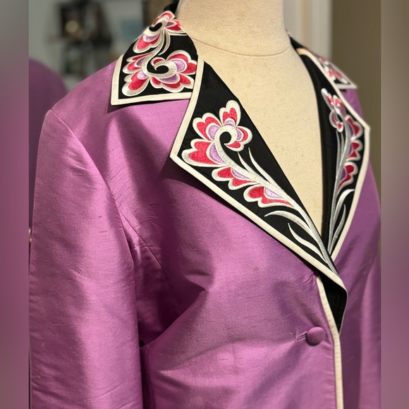 Vintage Bob Mackie Wearable Art Silk Blazer. Size M/L - Picture 1 of 10